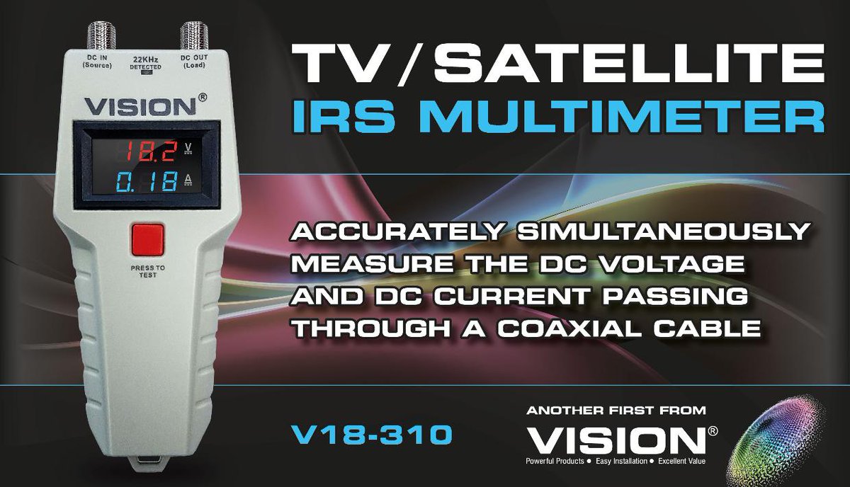 VisionOptimaTV's tweet photo. NEW Vision TV/Satellite IRS Multimeter NOW AVAILABLE! Contact your local trade distributor to get yours today https://t.co/S8eyQtX0OK 
#anotherfirstfromvision https://t.co/X6nnxv50GN