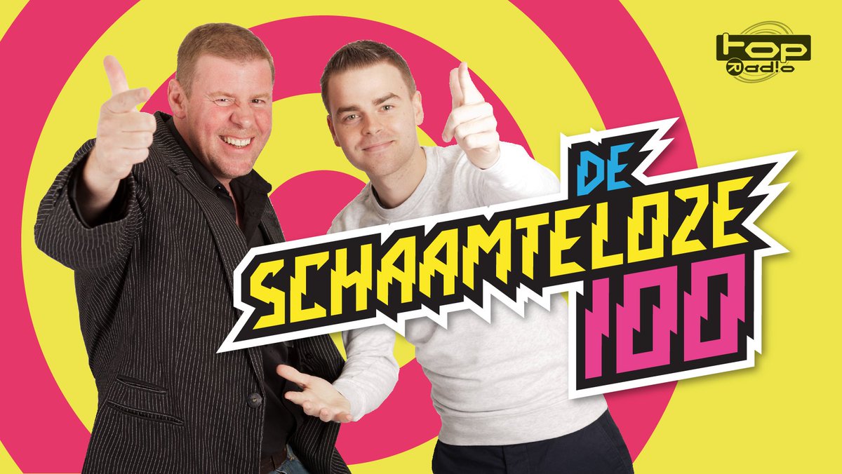 TOPradio's tweet photo. BAM! We houden van verrassingen. Luister NU naar de #Schaamteloze100 met ... Jeroen &amp; Koen! 🤡 https://t.co/fwPGXVTR7a