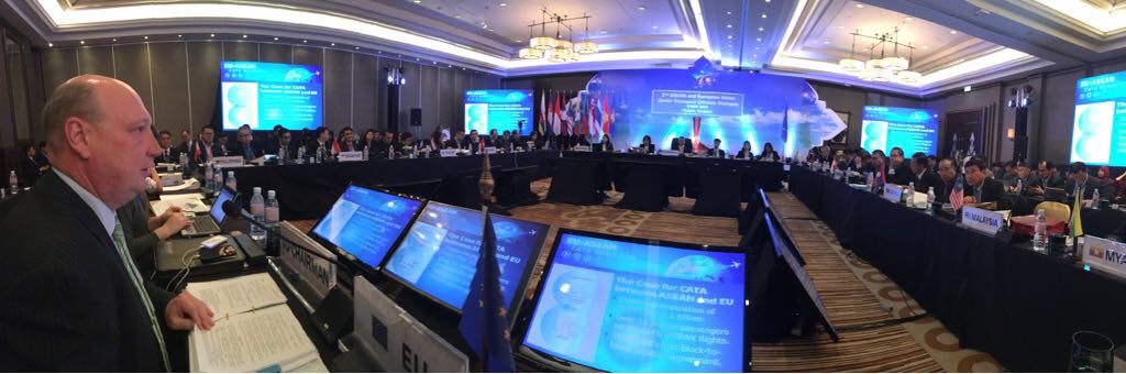 Transport_EU's tweet photo. “Honoured to co-chair the EU-ASEAN Transport Dialogue. Agreement to increase coop on aviation, decarbonisation, digitalisation/automation, transport security, road safety. Clear determination to increase connectivity overall for the benefit of 1.1 billion citizens!” - DG Hololei. https://t.co/oXp0BQHBbI