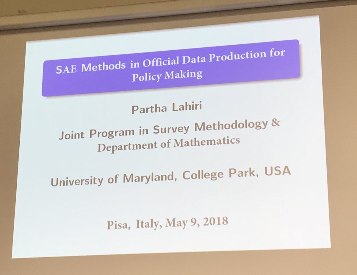 monicaprate's tweet photo. Day 2 of the final event on “#SmallArea Methods and living conditions indicators in #European poverty studies in the era of data deluge and #Bigdata” at @Unipisa - Jean Monnet Chair #SAMPLEU
Let’s start with Partha Lahiri
Live link: https://t.co/Y2I2ckDNVJ https://t.co/bgklrLuDGD