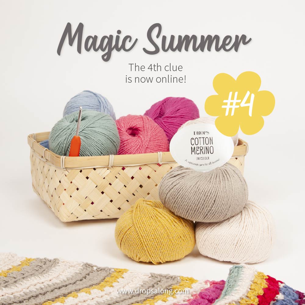Garnstudio's tweet photo. It's time for clue #4 of the #MagicSummerCAL🌷 Find it here: https://t.co/jGu8i1hjKq #dropsalong #crochetalong #dropscal https://t.co/dvmUXw458J