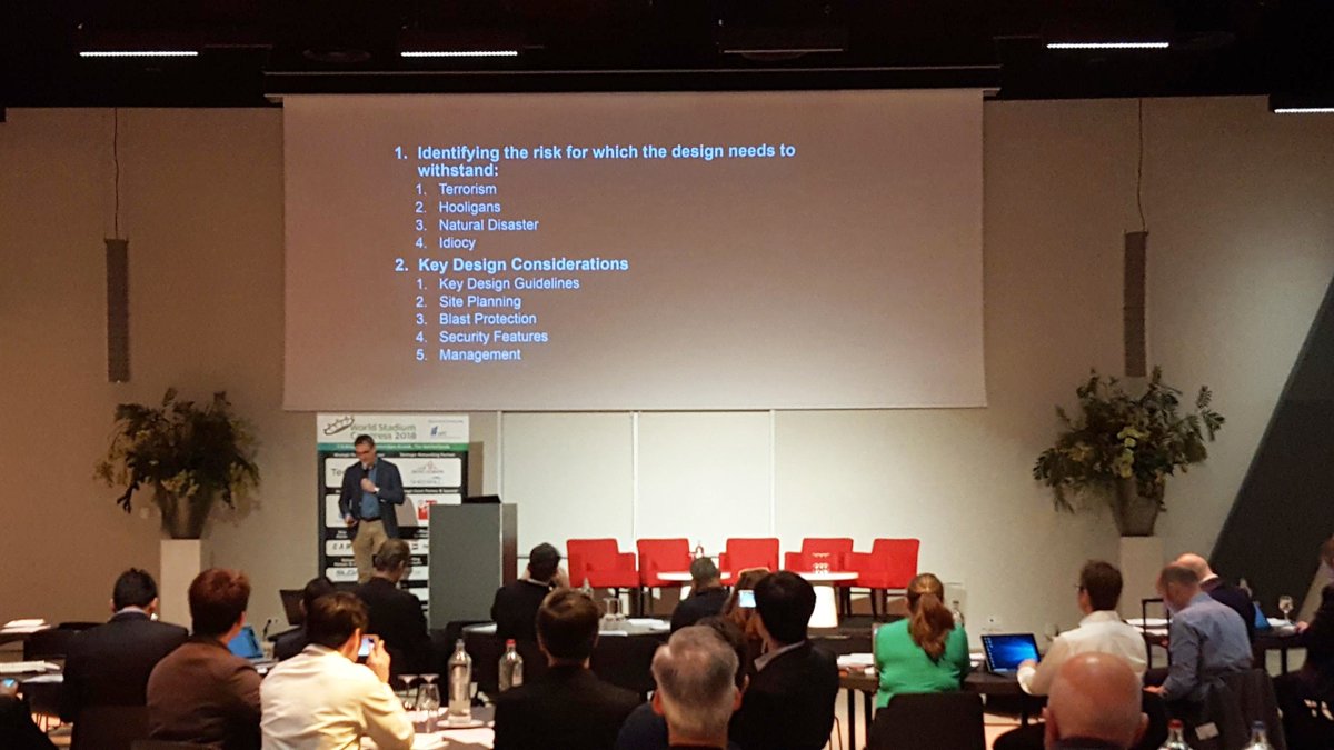 restrata's tweet photo. Day 2 at the @worldstadiumcon in #Amsterdam– @COXArchitecture presents on adopting advanced ‘Secure by Design’ principles in venue design. #security #design #venue #safety #architecture #worldstadiumcongress #stadiumcon #sports https://t.co/RGEU8gjUhj