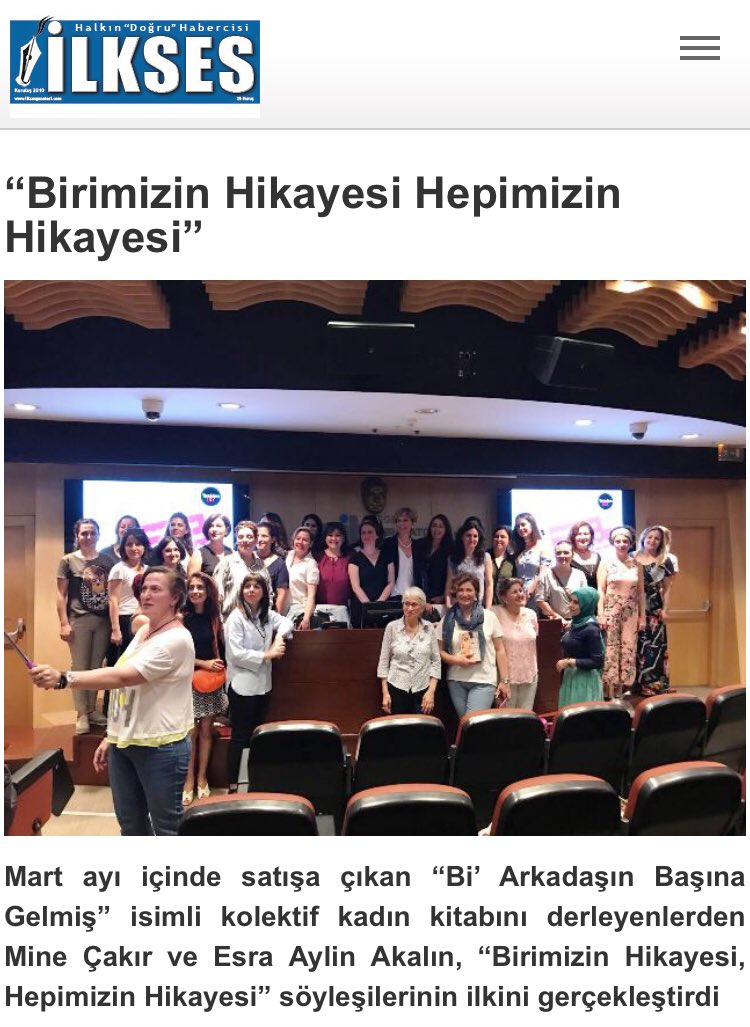 YenidenBiz ev sahipliğinde #izmir’de ilkini düzenlediğimiz #birimizinhikayesihepimizinhikayesi söyleşimiz #ilksesgazetesi’nde...
#biarkadasinbasinagelmis #1arkadasinbasinagelmis #kayd