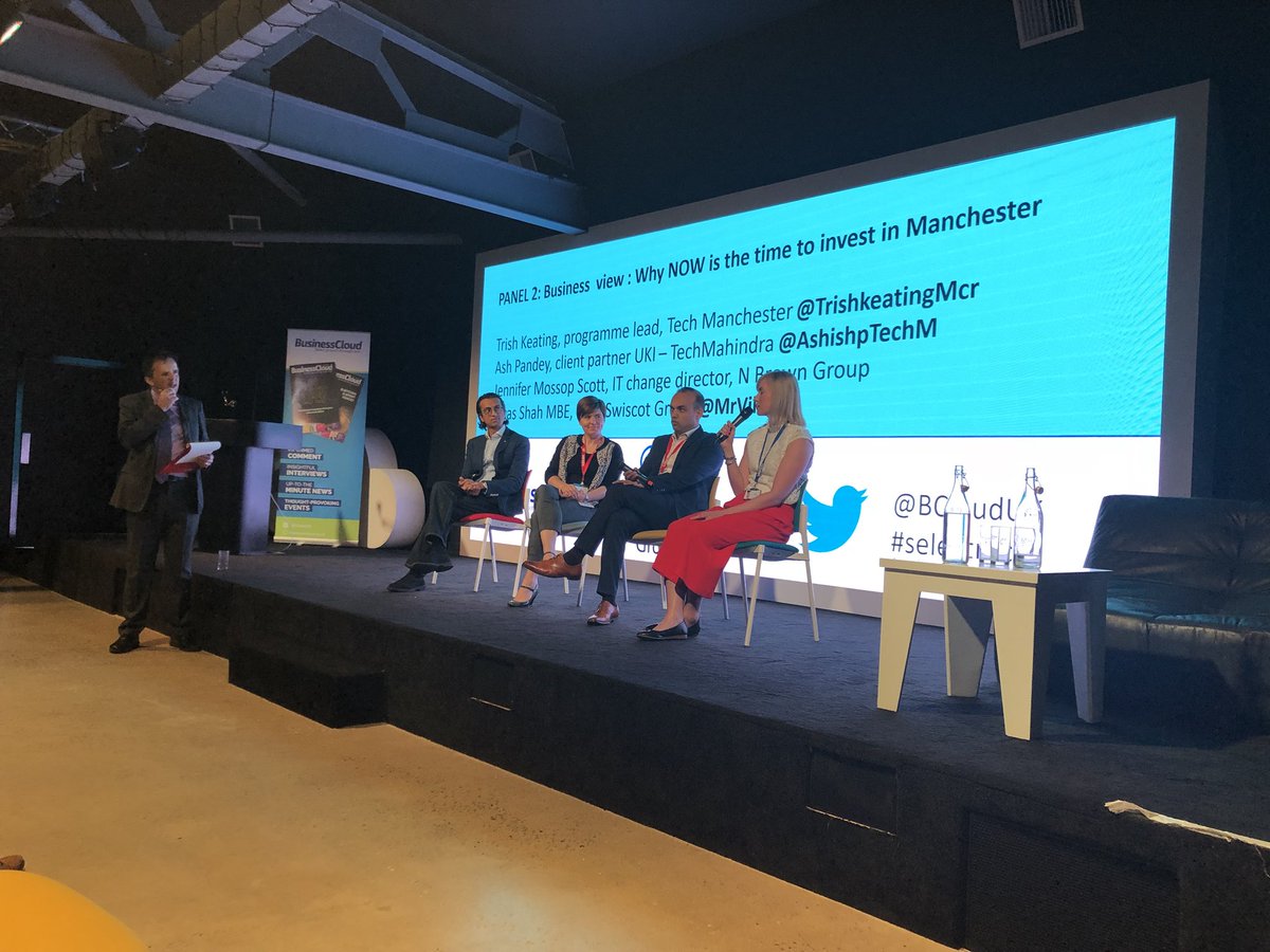 of_brimful's tweet photo. Whoop Panel 2 with @editor_Maguire ... my girl @TrishkeatingMcr from @tecmcr. @AshishpTechM and the eloquent @MrVikas #Selectmcr https://t.co/8gSgJOtbtR