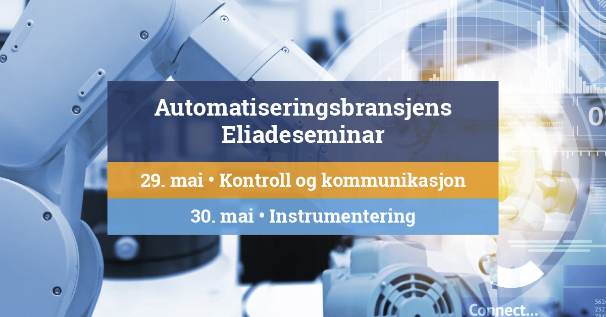 Gå ikke glipp av Automatiseringsbransjens egne #seminar under #eliaden2018  #eliaden #digitalisering #automatisering eliaden.no