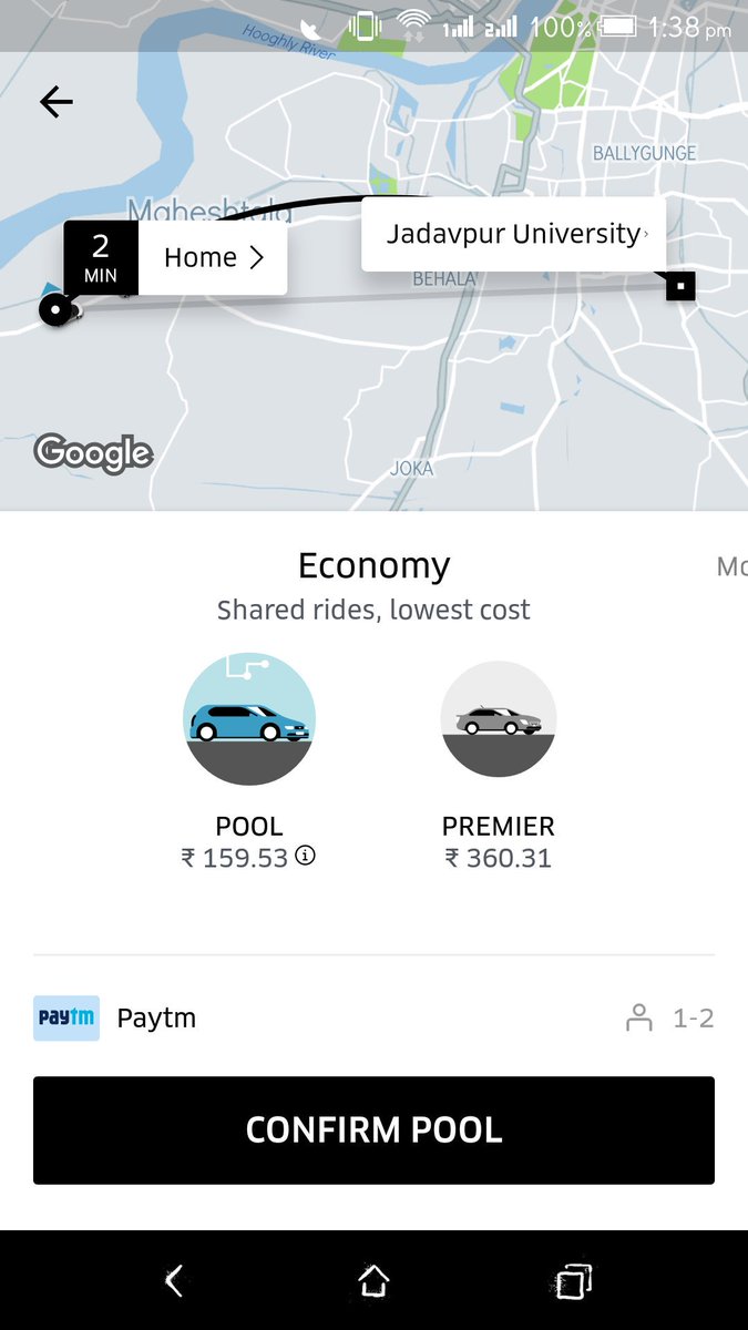 JayjayantiB's tweet photo. @Uber_India I live in Eden City Maheshtala, I can hire a uber pool while booking from home, however if I to hire a car say from Taratala it gives me uber intercity @ a min rate of Ed.1050 Could u fix this? There are plenty of riders including who are willing to avail ur services. https://t.co/8soBitLUSu