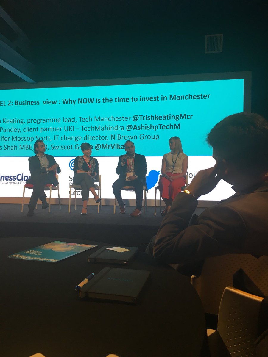 SamMikkelsen's tweet photo. Great to hear @AshishpTechM of TechMahindra talking about the importance of local talent in Manchester. #manchester #tech #Recruitment @BCloudUK #SelectMCR https://t.co/8aKDwTgq9L