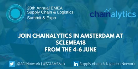 SCLNetwork's tweet photo. Connect with #Chainalytics this June at #SCLEMEA18 🎉🎊
@Chain_EMEA is a recognized global leader in #SupplyChain #consulting, #analytics and #market #intelligence.
👉Book your meeting with #Chainalytics here >> https://t.co/DXZZpV7i2y https://t.co/D5FwtTD0Gj
