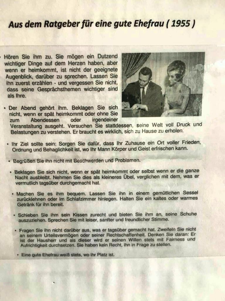 Klingt das in der heutigen Zeit nicht etwas überholt....ich will zur Arbeit und mir den Haushalt und den Ärger teilen und gemeinsam mit meinem Patner Freude erleben. Geteilte Freude ist doppelte Freude.☺