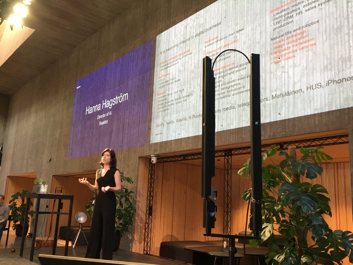 helsinkiuni's tweet photo. Finland can be #1 in utilizing AI, but first we need to educate folks to understand AI's possibilities, says @ReaktorNow 's Hanna Hagström. #tekoalyhaaste #elementsofAI https://t.co/ietlj0asGz