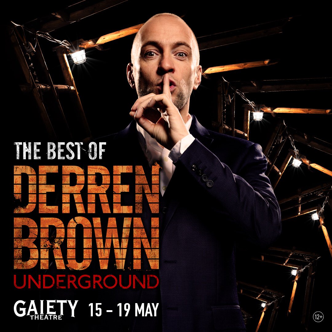DerrenBrown's tweet photo. Looking forward to my debut at the Gaiety Theatre in Dublin next week! First time there and they’ve even renamed it for me. #Underground2018 - tickets can be found here: https://t.co/uJwr5QBBmK https://t.co/BaLApzCguq