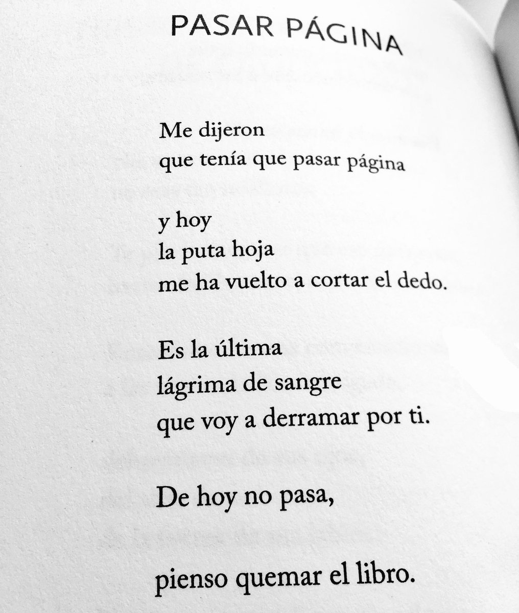 AguilarLibros's tweet photo. «Pasar página», de 'Desvirgando a la noche con poemas suicidas ', @carloscaballe37 

#poesía https://t.co/s17uDSTtwt
