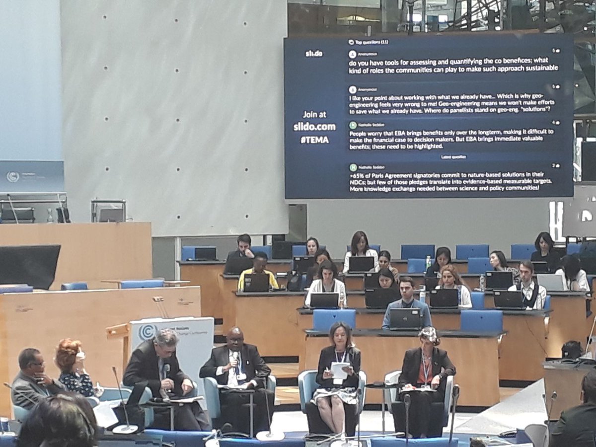NathalieSeddon's tweet image. People worry that #ecosystembasedadaptation brings benefits only over the longterm, making it difficult to make the financial case to decision makers. But EBA brings immediate valuable benefits to people &amp;amp; ecosystems; these need to be highlighted. Val Kapos agrees with this #TEMA