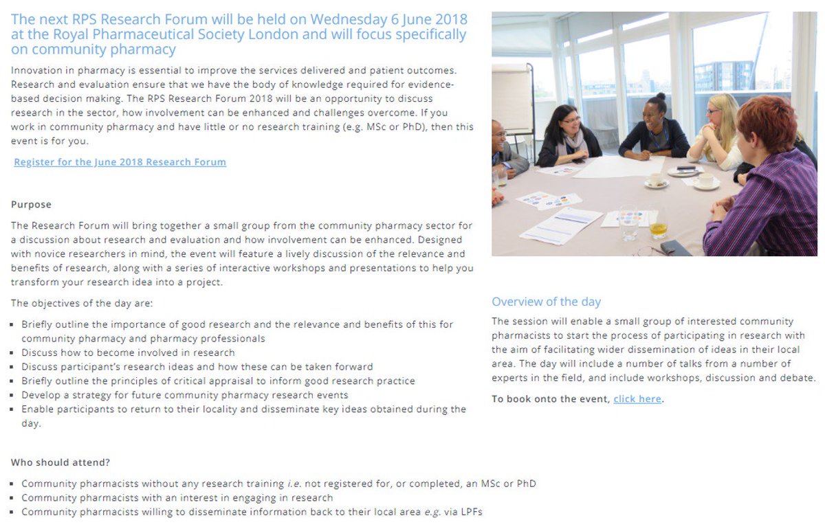 DrHRosado's tweet photo. Our #RPSForum for community #pharmacy 6 June @rpharms is fast approaching
An opportunity to:
- start out in #research💡
- discuss your ideas with experienced academics 🎓
- find support 💰
- network 👥
- CPD #revalidationready 📝
Book @ https://t.co/uSYoZTl8oI https://t.co/LaTlU3OtUi