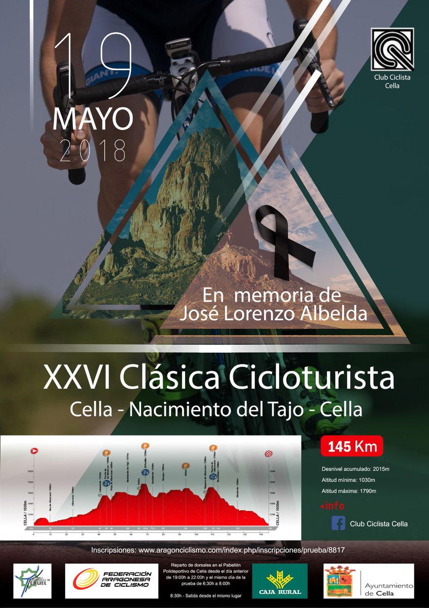 Nuestros compañeros de club ciclista Cella organizan una bonita marcha por la <a href="/Sierralbarracin/">SierradeAlbarracín</a>. Nosotros iremos... Bonitos paisajes, buena organización, buena gente y este año un motivo más... #respeto, #PorUnaLeyJusta #CICLISMO