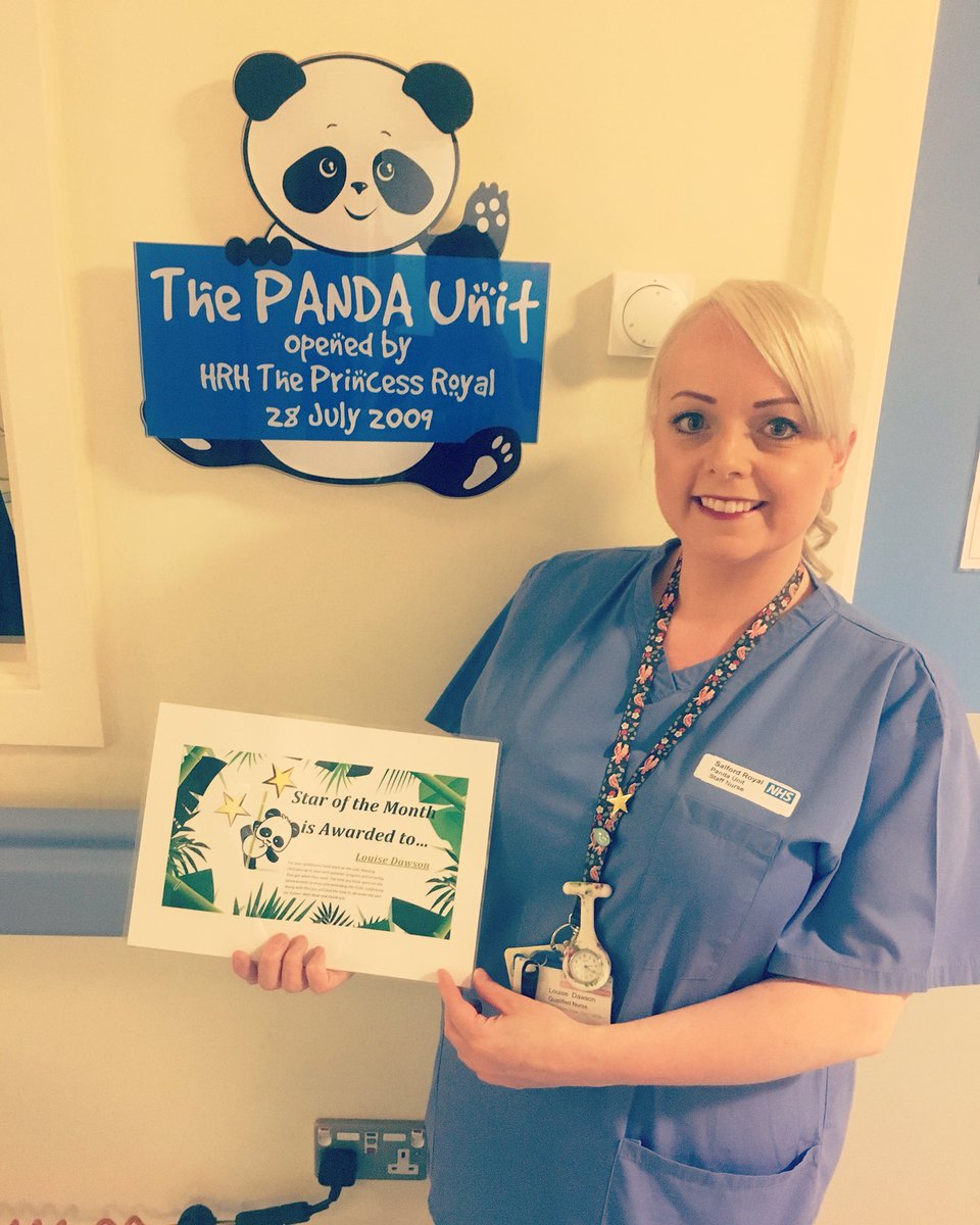 WELL DONE @lou0161 you are our ⭐️STAR⭐️ of the month on the #PANDAUnit 🐼 Nominated by your colleagues for your HARDWORKING attitude, your DEDICATION as part of the #bereavement #linknurse team and your DEVOTION to developing a #SUDC training event for staff @SalfordRoyalNHS