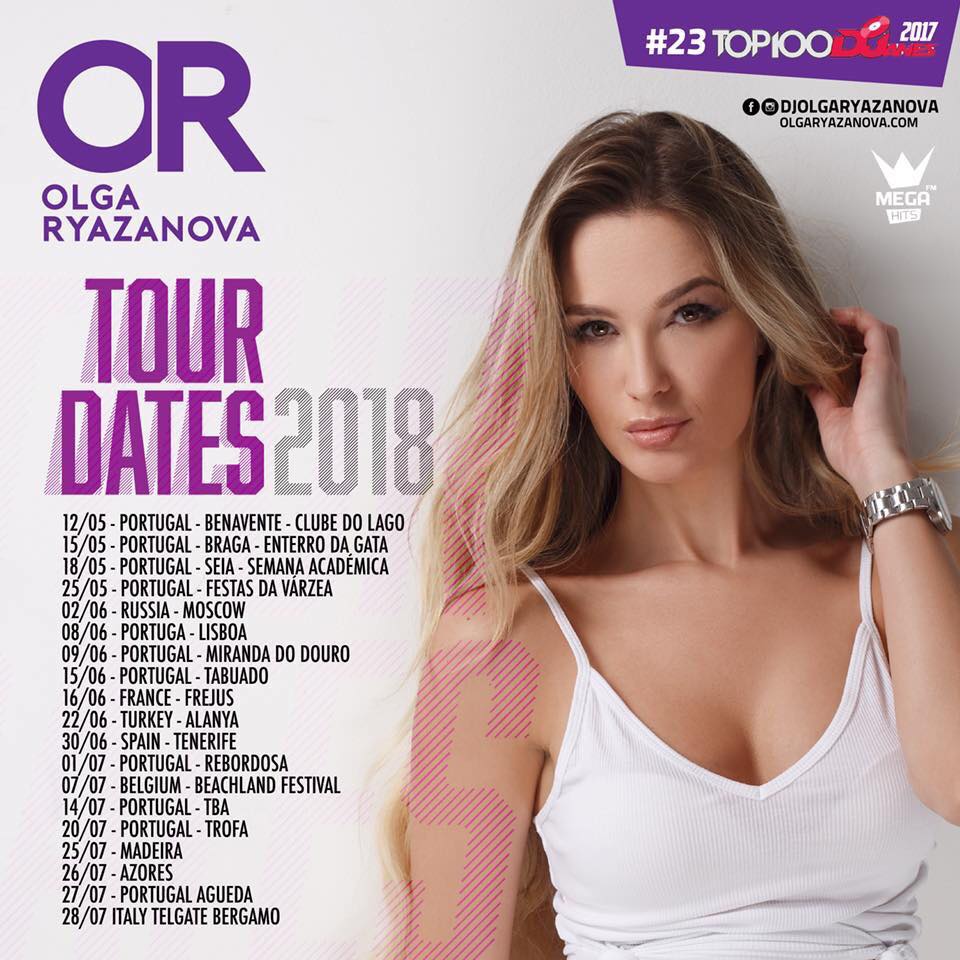 OLGA RYAZANOVA shared her hot summer tour dates!Portuguese DJane. 