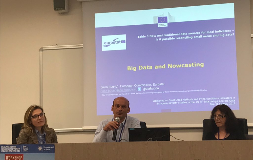monicaprate's tweet photo. “New and traditional data sources for local indicators - reconciling #SmallAreas and #BigData ?”
Now speaking Dario Buono from @EU_Eurostat
@Unipisa #SAMPLEU https://t.co/PgWuoqZCIU
