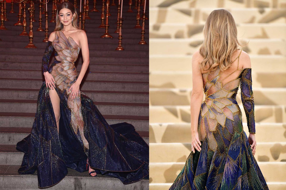 BritishVogue's tweet photo. The elegant inspiration behind @GiGiHadid's @Versace #MetGala gown: https://t.co/ukN3bCy6Ho https://t.co/s7KEblPzHc