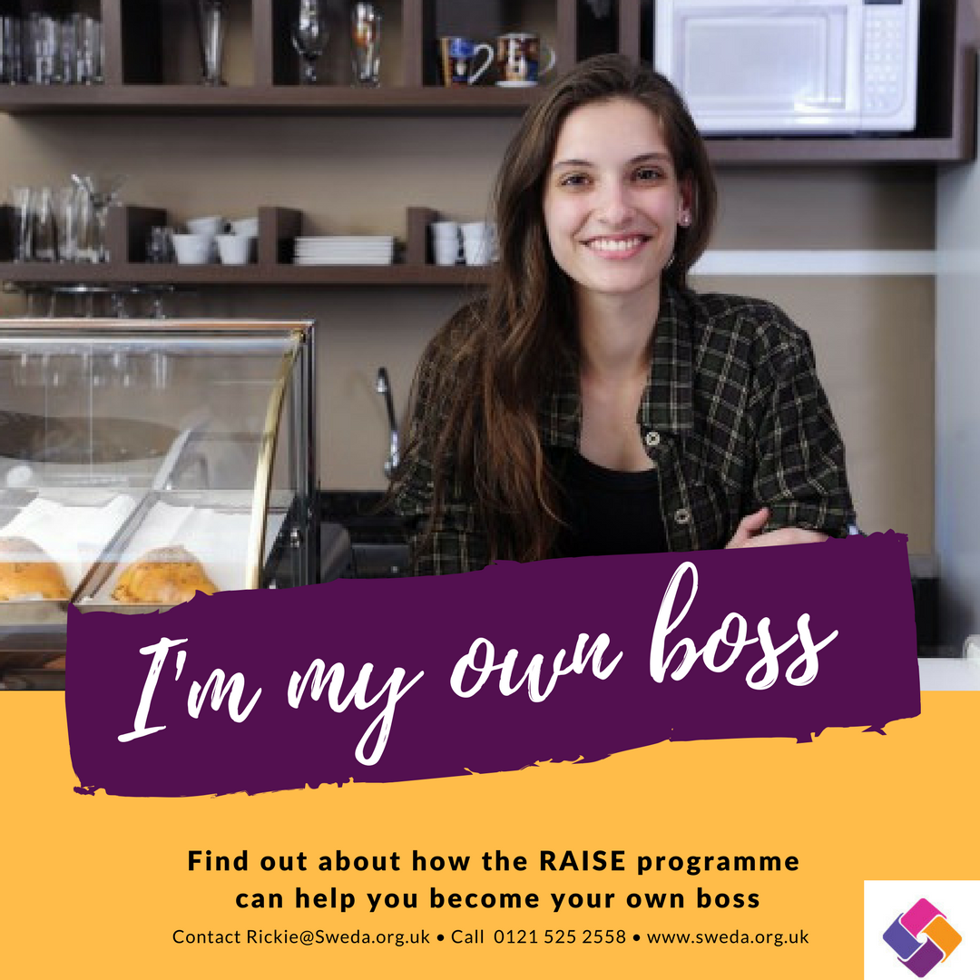 SwedaServices's tweet photo. Want to be your own boss?
The fully-funded #RAISE programme is for you!
Contact us today to find out more: 
#BlkCountryHour https://t.co/OQUtntSbeX