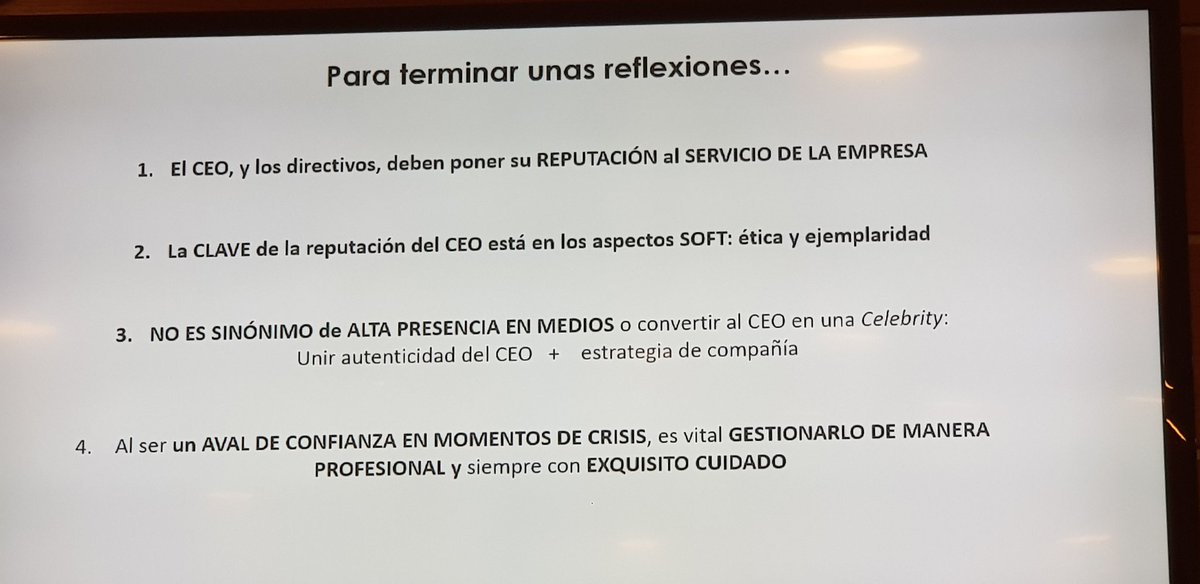 SebasCebrian's tweet photo. Reivindicar la autenticidad del ceo alineada con la estrategia de la compañia es una de las claves para gestionar de forma adecuada la reputación de una organización #DircomCEOE @DircomSpain @ceoe @SandraSotilloF informe TrustMaker https://t.co/Fs6FAKjYbf