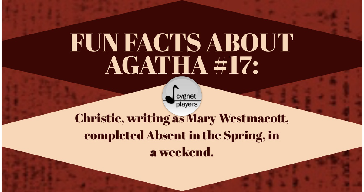 It's opening night of @cygnetplayers 'A Murder Is Announced' @stbarnabasUK #FunFactsAboutAgatha Day 17. Book tickets at: ow.ly/P8yb30jUm1e @PigandWhistleSW @SouthfieldsSW18 @putneysw15 @PutneySocial