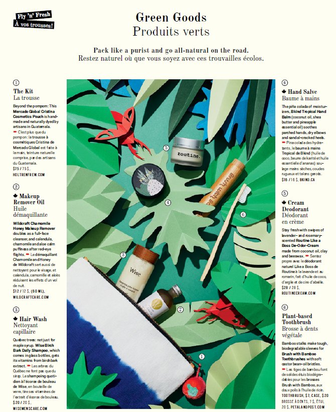 JMacLeanDesign's tweet image. Proud to be featured in this month's Air Canada @enRoutemag spotlighting our Bamboo Toothbrush!

"GREEN GOODS:  Pack like a purist and go all-natural on the road."