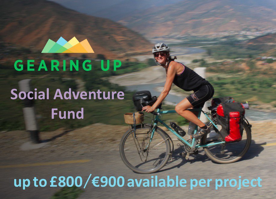 Up to £800 / €900 available to help you embark upon an adventure with a social cause!

Apply by May 16th with your idea for a project. 

Please see gearing-up.com for details.