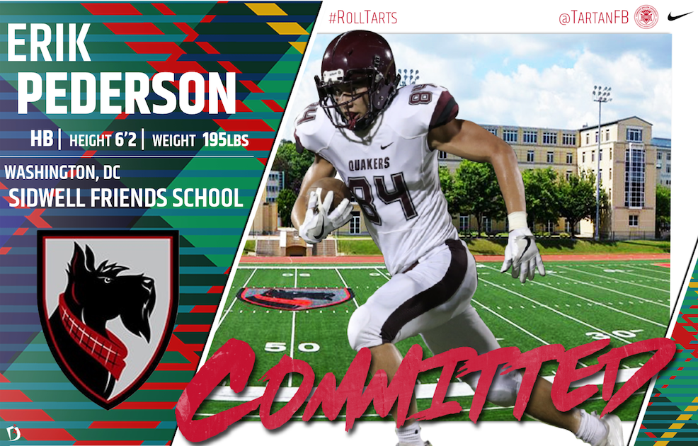 TartanFB's tweet photo. Welcome to @CarnegieMellon, Erik Pederson.  #Tarts22 #RollTarts https://t.co/AG8EsTUUVH … https://t.co/Lsrgn4jET7