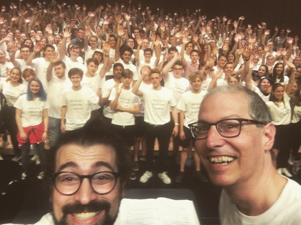 masisgozbek's tweet photo. What a joy to rehearse a Turkish folk song 'Ceviz Oynamaya Geldim' (arr. Nedim Yıldız) with 350 wonderful singers of the high school choirs from the Basel region! Come and see us tomorrow at 11.00 in Musical Theater Basel! :) More details: https://t.co/VATyb1vH50 #ejcf #ejcfbasel https://t.co/MiYFo79diQ