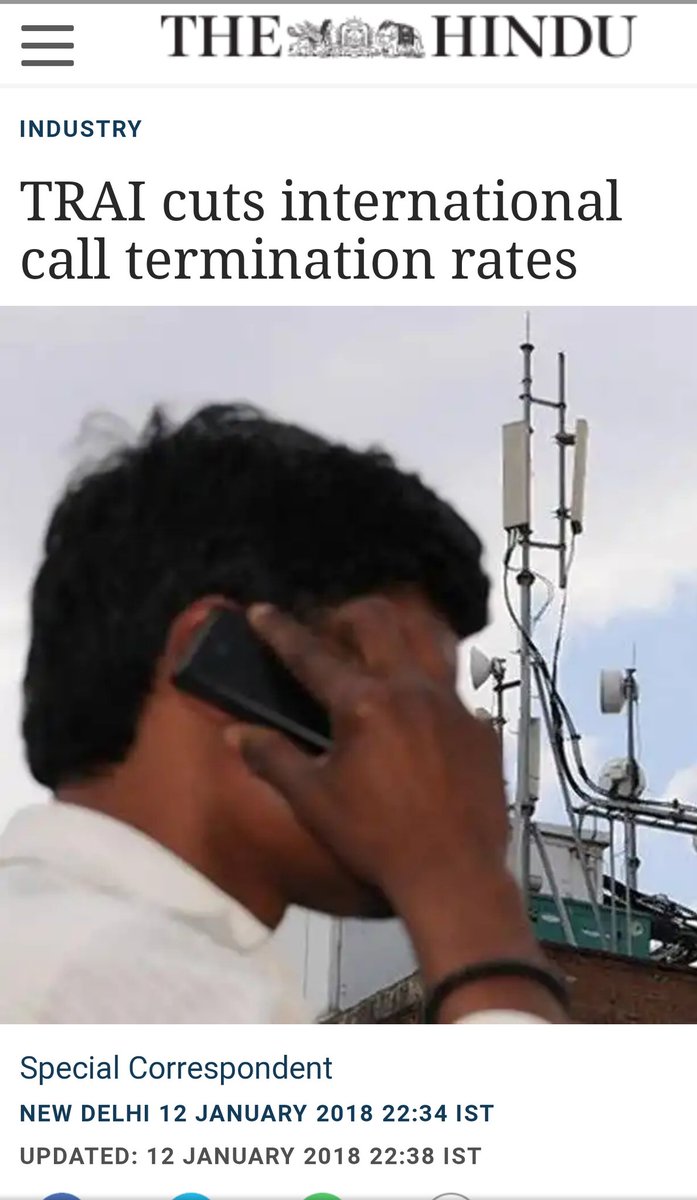rajalakshmij's tweet photo. On the contrary, Telecom Regulatory Authority of India (TRAI) reduced international call termination charges from 53 paise to 30 paise W.e.f. February 2018!
BCoz of skewed termination charges, most calls originate from Nepal to India as tht is cheaper.
3/3
#ModiInJanakpurdham https://t.co/vz7j5uEMeG