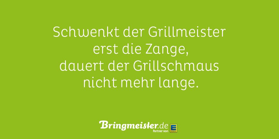 Unsere Weisheit des Tages 😁 🍗🥓🥖
Was ist Euer liebster Grillschmaus?

Noch mehr für den Grill >

Für Berlin: goo.gl/WCT8gX
Für München: goo.gl/iHzk3t