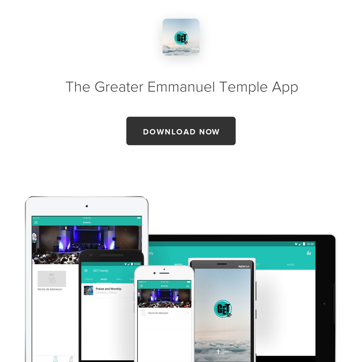 GETFamilyNow's tweet photo. Stay up to date with the GET Family Now! Download our app! Now available in the app store! Search Greater Emmanuel Temple, then download. It's FREE! 

#AppStore
#MicrosoftApp
#GooglePlay
#AmazonApp https://t.co/d1RcJAwred