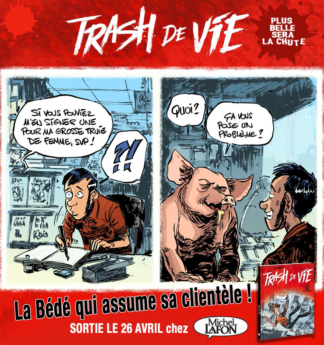 jackdomon's tweet photo. En même temps on a le public qu'on mérite ! #balancetonporc #humournoir #trashdevie #BandeDessinee https://t.co/BSc3EVbRiF