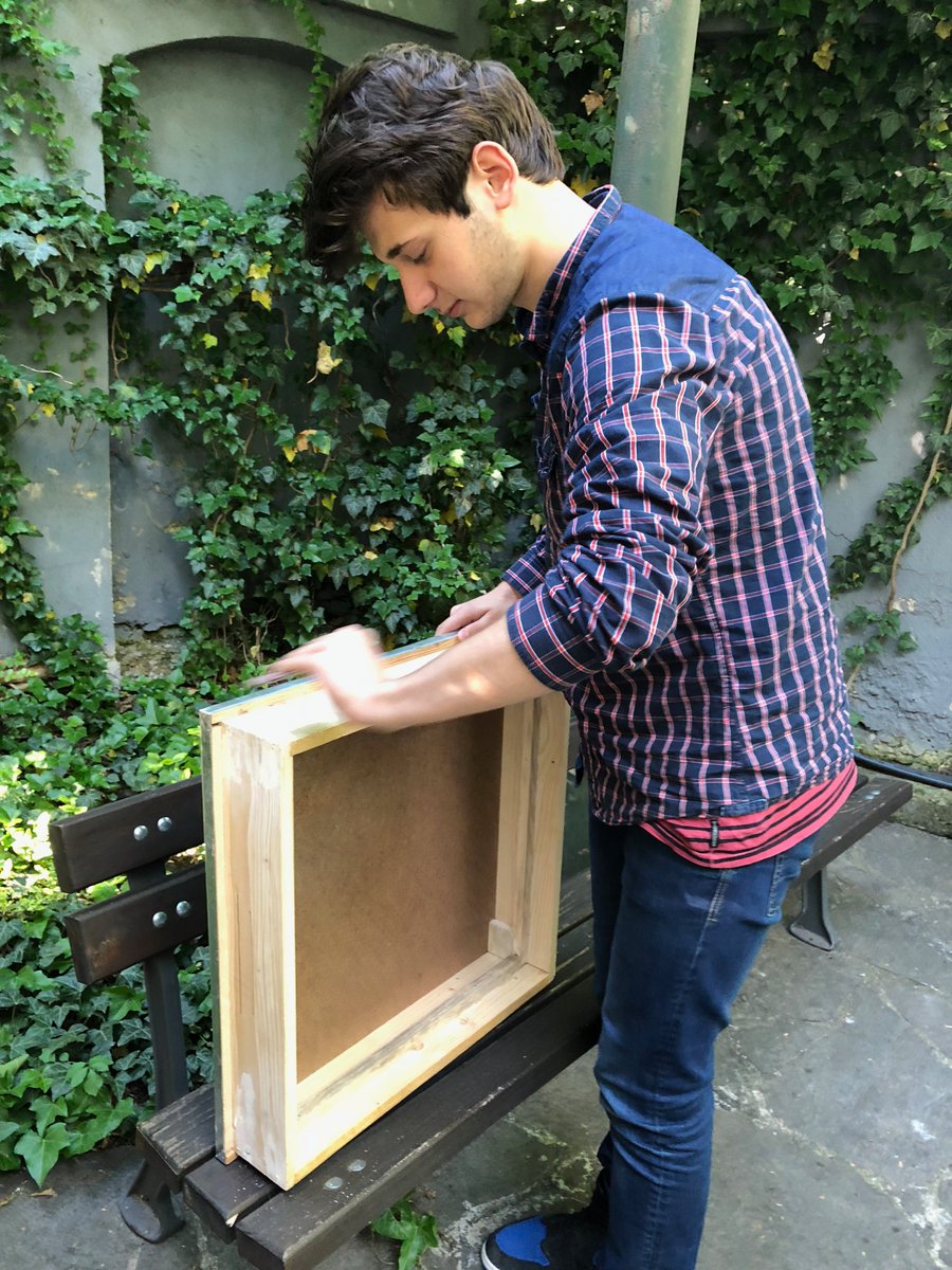 Uwekind's tweet photo. Finishing works on our first beehive - part 2. Interdisciplinary Uwekind #Bee Project. #UweBeeProject https://t.co/6DP8FNCSfj