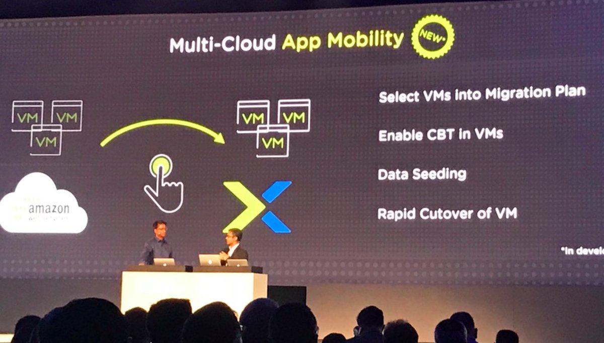 nutanix's tweet photo. Nutanix Xi gets love on stage at #NEXTconf: app mobility in a multi-cloud environment... made simple https://t.co/Nly8P9T5YD