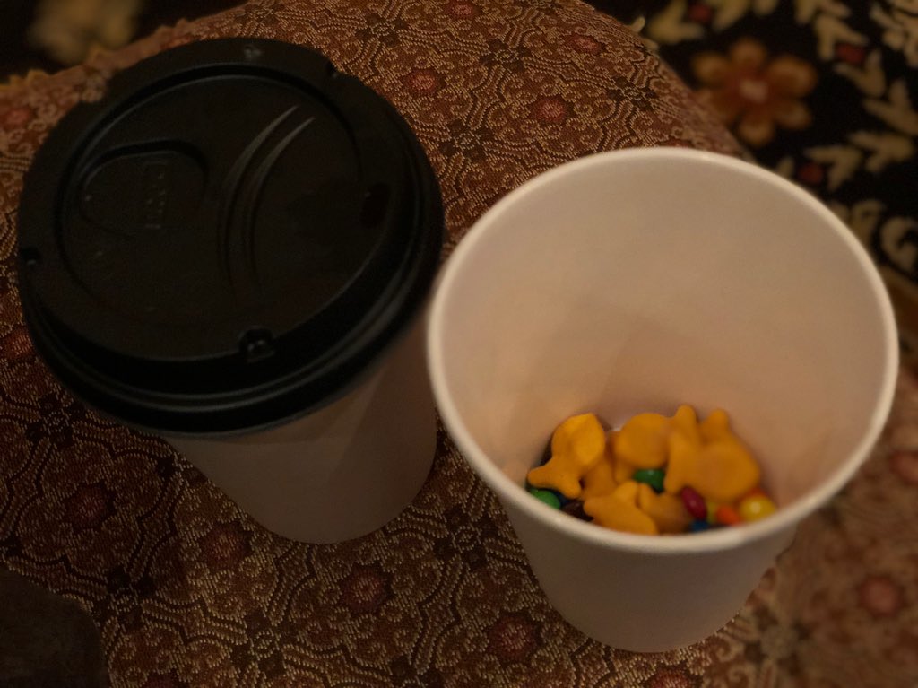 Theresa_Sharkey's tweet photo. That #BusinessTravel life: to-go coffee and goldfish snacks at 10am. And happy about it. #Iconosphere https://t.co/FSRBsNSB64