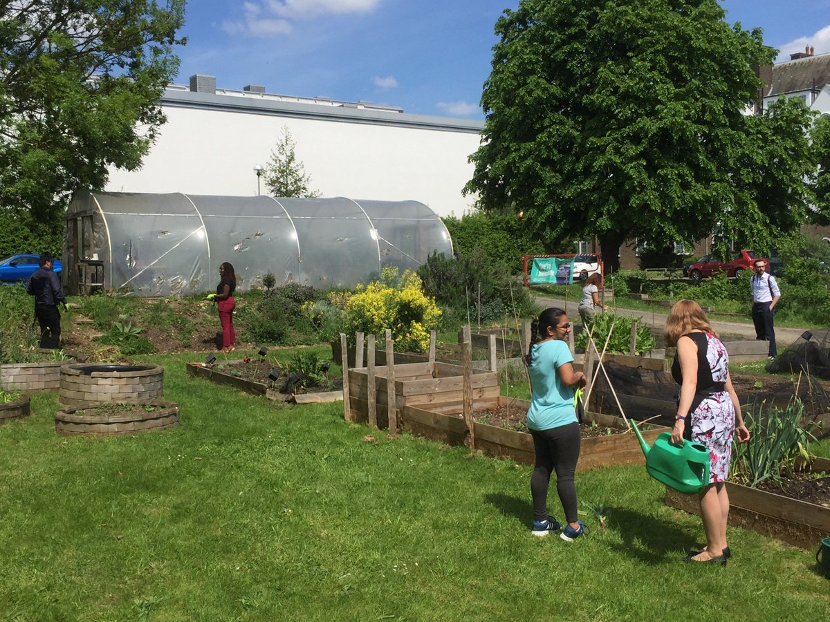 SustainableGRE's tweet photo. Great to see the sun bring out a host of lovely volunteers at the @UniofGreenwich Avery Hill Community Garden https://t.co/UhPP71YGlD