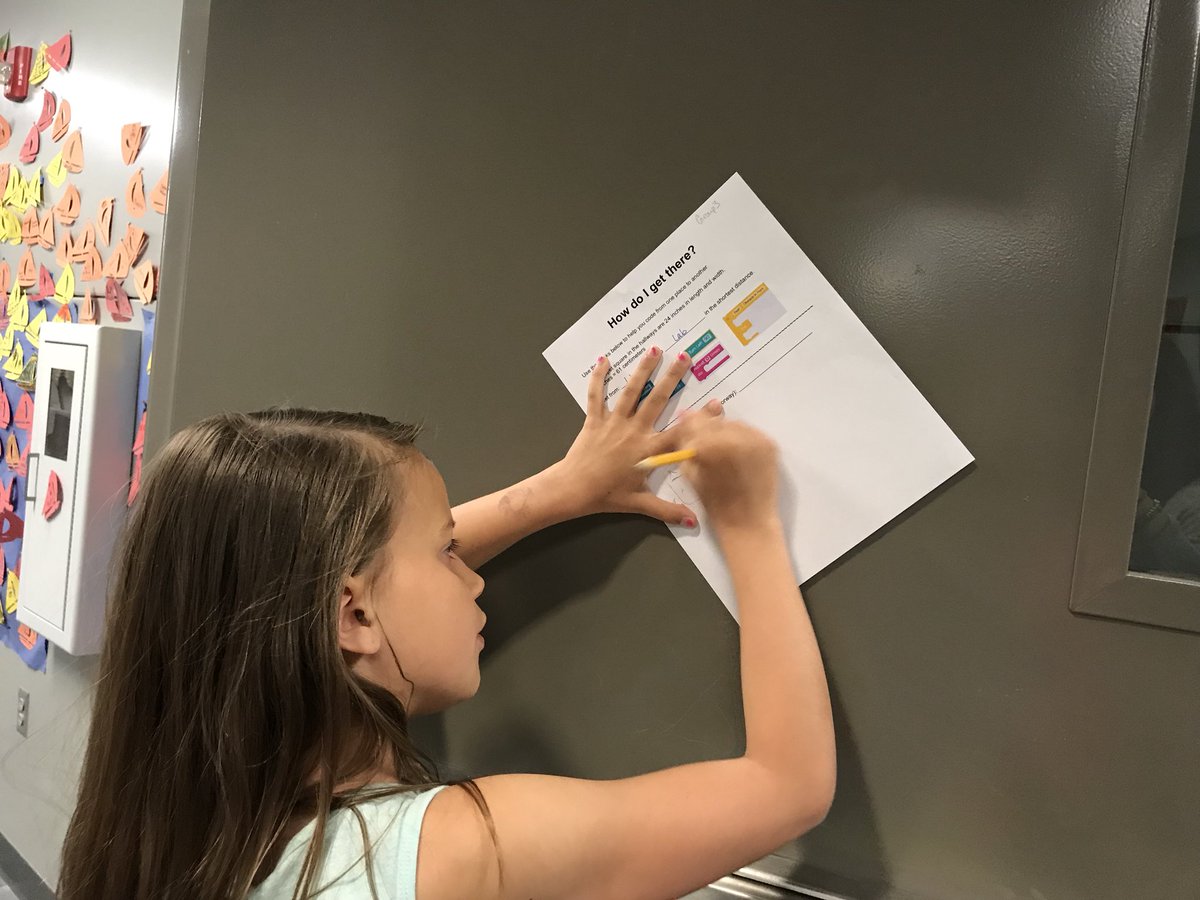 carriedirksen's tweet photo. ❤️ seeing @MGEWaukee 3rd graders moving around the building using their math, critical thinking and problem solving skills! #codeunplugged #csforall #waukthetalk https://t.co/k1JaWX5ZYr