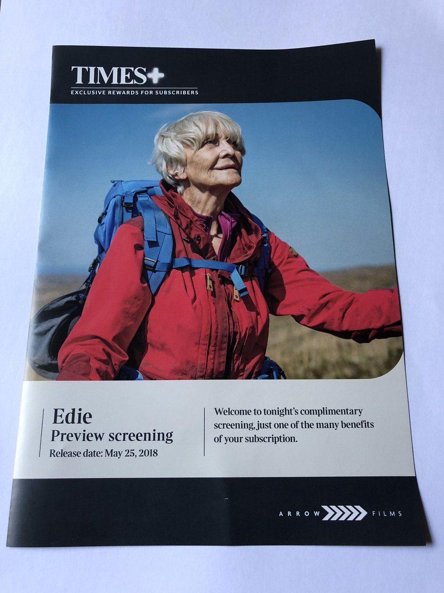 Had the pleasure of attending preview screening of ‘Edie’ last night. A film of self discovery with a wonderful performance from Sheila Hancock. Excellent chemistry between Hancock & Guthrie make this a rung above most ‘feel good films’. @ediefilm @MyTimesPlus   @SimonHunterFilm