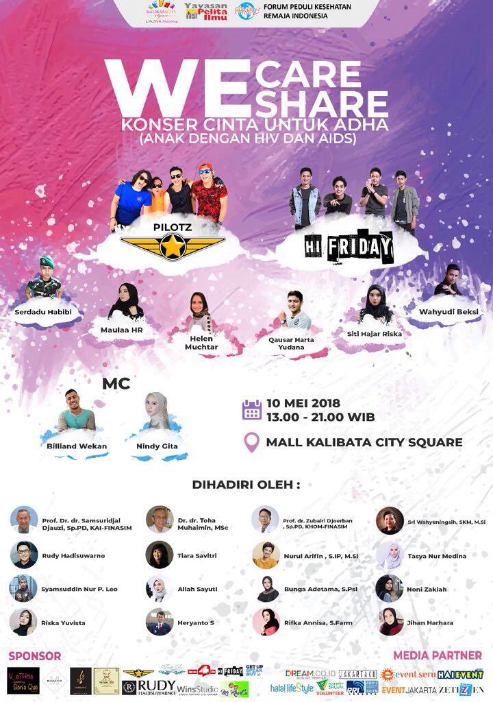 PilotzIndonesia's tweet photo. #GAVLOGSchedule
WE CARE WE SHARE "Konser Cinta Untuk ADHA" (Anak dengan HIV dan AIDS) || Ingat!! besok ya 10 Mei 2018 jam 13.00-21.00 WIB.
Yang mau berkunjung merapat boleh kok :) &amp; kami tunggu kedatangan kalian di Mall Kalibata City Square #KamuSegalanyaBagiku [LetsFly]🤘 https://t.co/u6D6HBlaMO