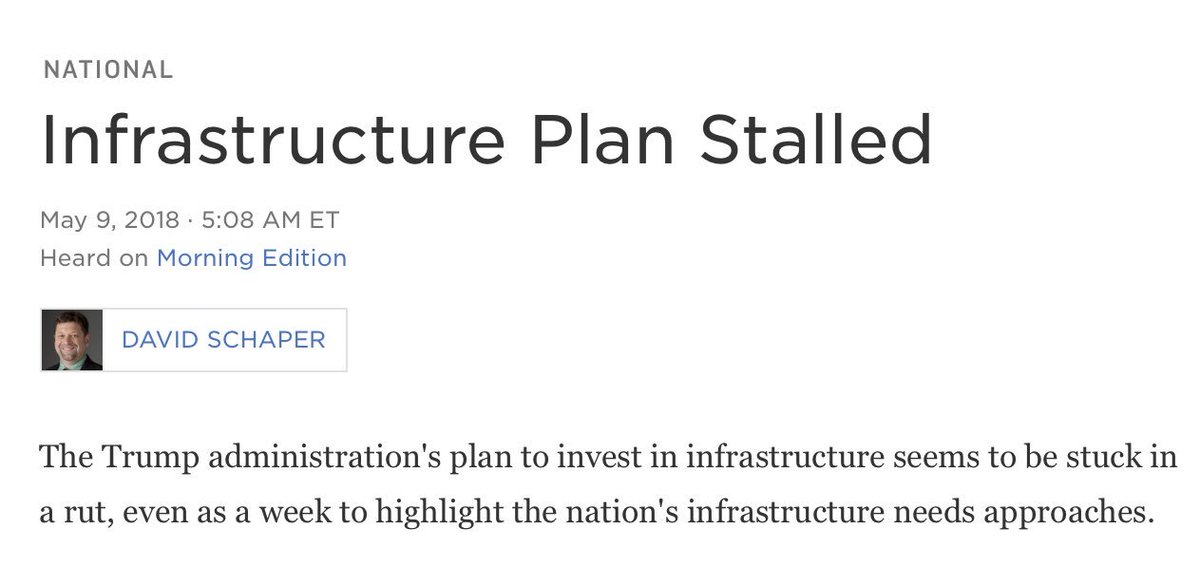 Tune in to <a href="/MorningEdition/">Morning Edition</a> for a story about the nation’s #infrastructure challenges - and how to pay for it - featuring <a href="/EnoTrans/">Eno Center for Transportation</a>’ <a href="/JDwithTW/">Jeff Davis</a> 

npr.org/2018/05/09/609…