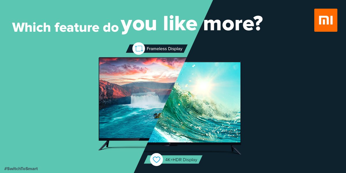 XiaomiIndia's tweet photo. Mi fans! Tough to choose, isn't it?
React &amp; comment to win F-codes #SwitchToSmart https://t.co/qU8jCBXSpl