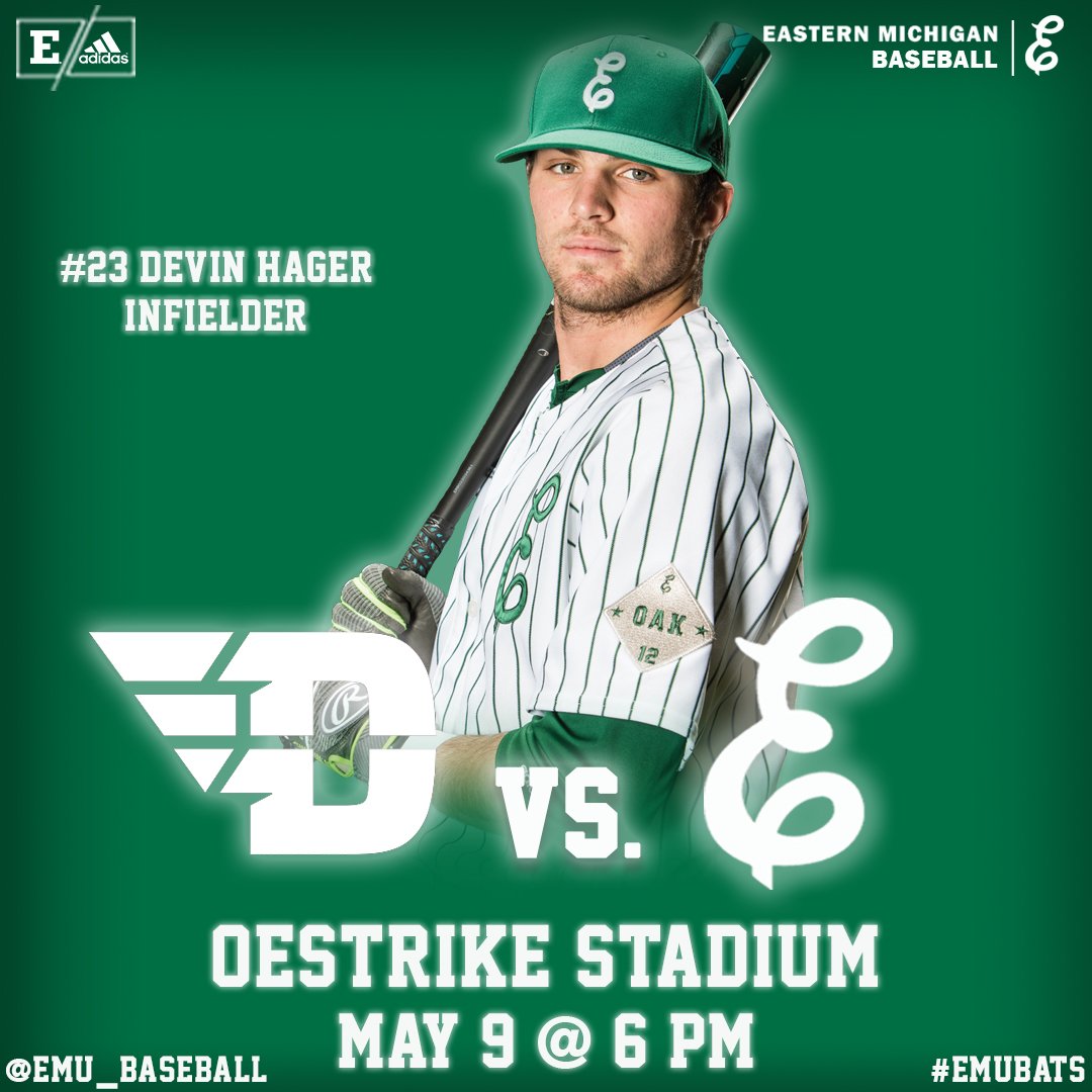 Eagle Nation we will see you at Oestrike Stadium TONIGHT for a midweek matchup against the Dayton Flyers! First pitch is scheduled for 6 p.m. #EMUBats #LeaveNoDoubts #EMUEagles