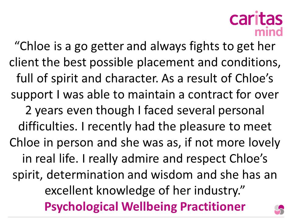 CaritasMind's tweet photo. What comes to mind when you think of a Recruitment consultant?

One of our locums had a lot to say about his consultant Chloe.

This is the kind of feedback Caritas Mind pride ourselves in.

If you are interested in working with Chloe feel free to call 02074568999. https://t.co/Fv03G8yyKL