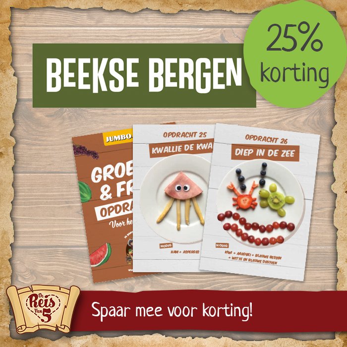 DeReisvan5's tweet photo. Spaar jij ook mee voor korting op Safaripark Beekse Bergen? 🐵 Ga naar de @JumboSupermarkt voor leukste kids-recepten van @DeReisvan5 en voltooi 16 opdrachten. Stuur je piratencontract op en ontvang 25% korting op Safaripark Beekse Bergen! De opdrachten: https://t.co/lan5fUwdcb https://t.co/0Zk9J0S5CC