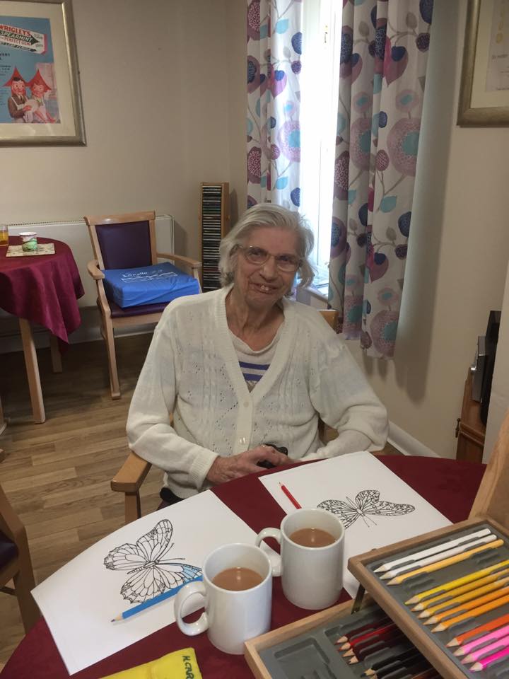 CasterbridgeDT2's tweet photo. We are creating a butterfly wall here at @CasterbridgeDT2 we have made a start today colouring some beautiful additions to the wall follow it's progress over the next few weeks #dementiaawarenessweek #butterflywall #dementiaawareness #dementiafriends #dementia #Alzheimers #care https://t.co/ryUuLooxYs