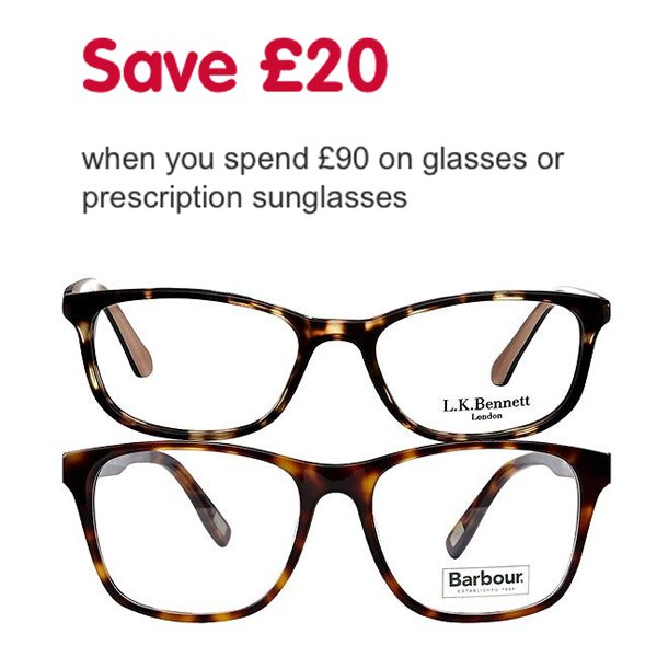 ClydeShopping's tweet image. Save £20 when you spend £90 on specs or prescription sunglasses at #BootsOpticians @BootsUK