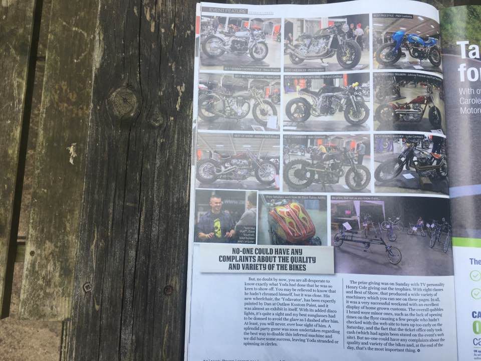KICKBACKSHOWS's tweet image. Great coverage of KICKBACK in this month's 100% Biker. Is your bike featured? @HandbuiltShow @FTWCO @100BikerMag @BlackTopMediaUK @Showmaster_Neil @BritainBiking @bijoulatina @ClassicBikesUK @deuscustoms @FastecRacing please retweet info on our next show @ TheCustomShow.com