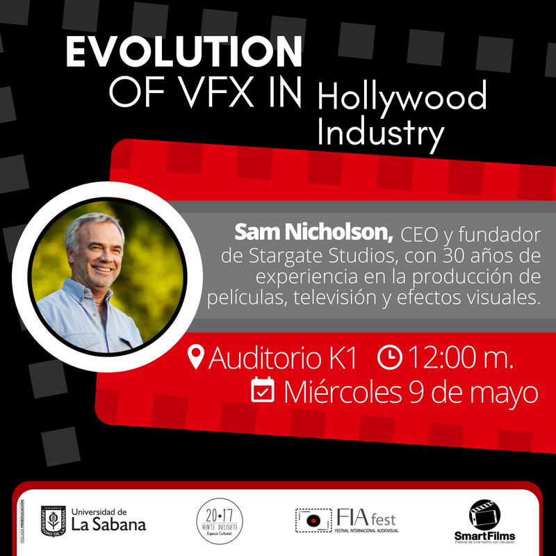 comsabana's tweet photo. ¡Segundo día del @FIA_fest! ¿Te apuntaste ya a la conferencia de las 12:00 m.? Será con  Sam Nicholson, director de @StargateStudios, empresa encargada de producir efectos especiales para grandes películas y series de Hollywood como 'Star Trek', 'The Walking Dead' y 'Ugly Betty'. https://t.co/IpboH1VSFF